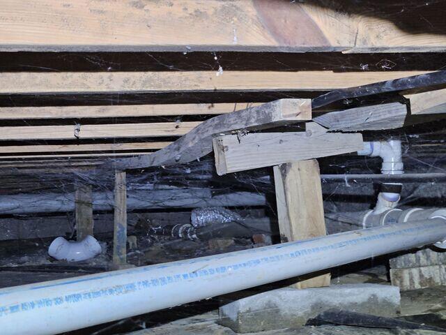 Rotted Wood in the Crawl Space