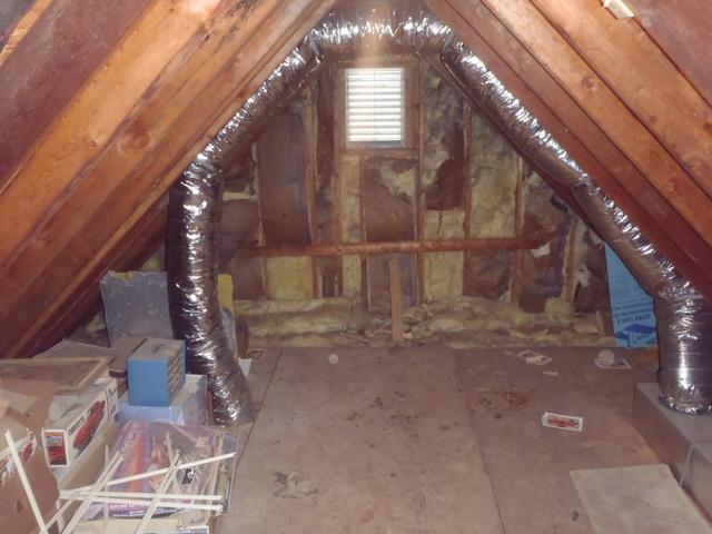 This photo captures the homeowner's vented attic. Their attic had many air leaks that was causing the attic to reach extreme temperatures as well as causing drafts, cold floors and high utility costs within the home. 