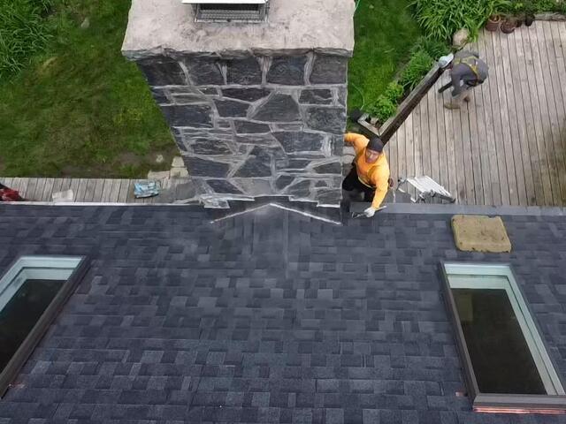 Chimney Cricket and Flashing Are Installed