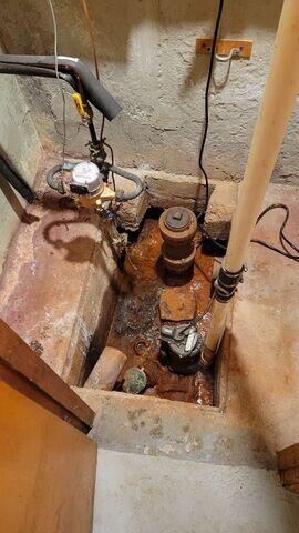 Sump Pump Filled with Clay