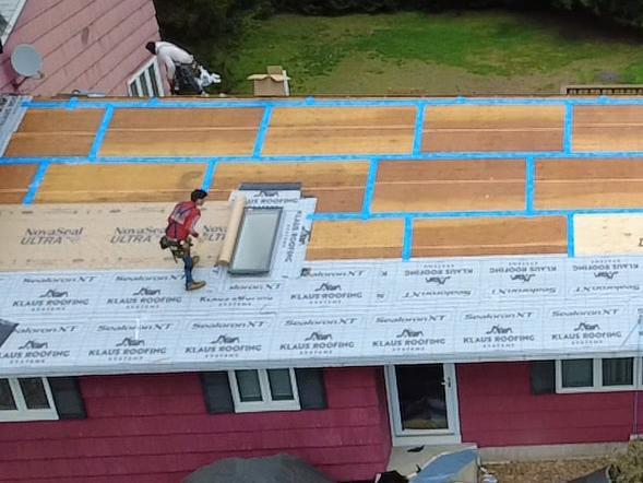 Seams Are Taped and Underlayment Is Completed
