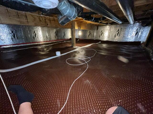 Drainage Matting Installed for Moisture Control