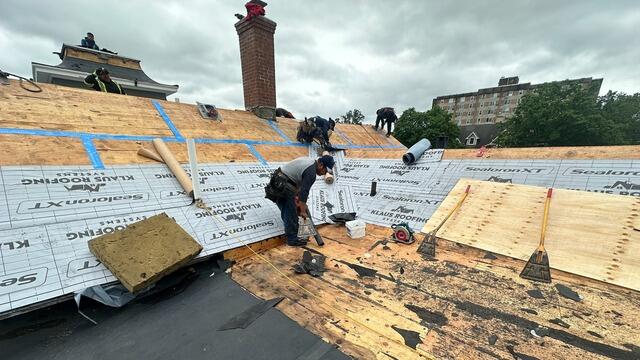 Seams Are Taped and Ice and Water Shield Is Installed