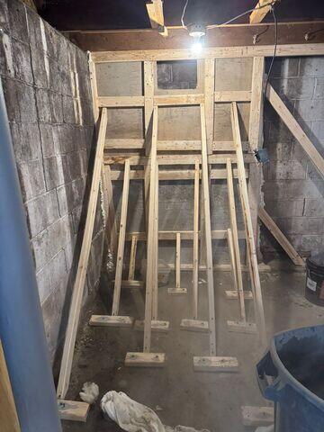 Preparing a new concrete wall