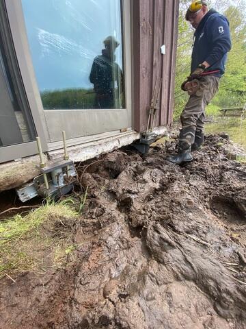 Helical Pier Installation for Waterfront Stabilization