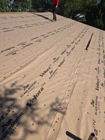 Klaus roofing system- Synthetic underlayment.