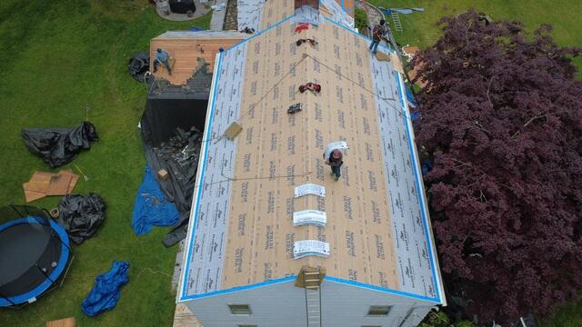Underlayment Completed & Drip Edge Flashing Installed