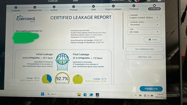 Improvement after Aeroseal