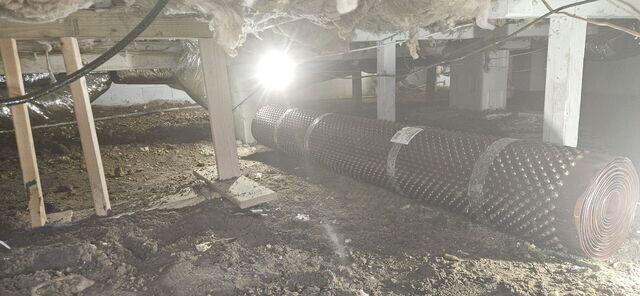 During Drainage Matting Install