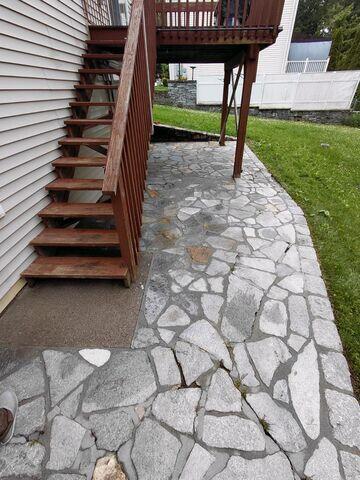Stone patio after cleaning