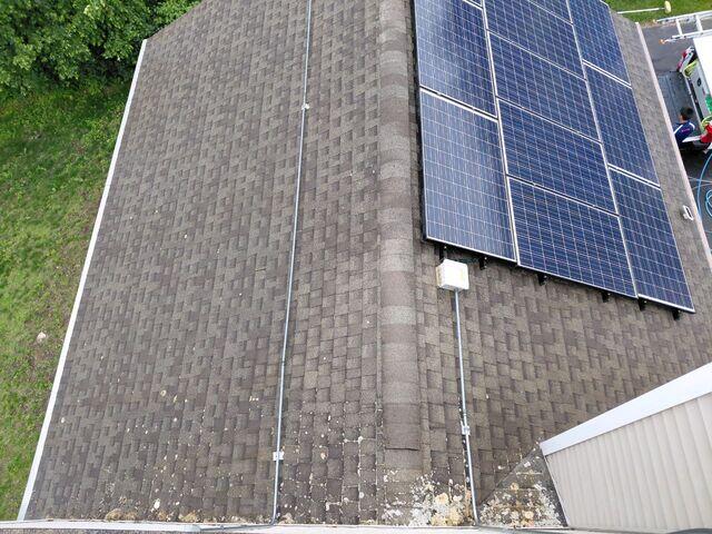 Roof and solar panels after cleaning.
