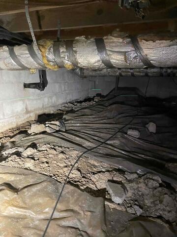 Dirty, moist crawl space