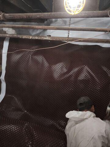 During Drainage Matting Install