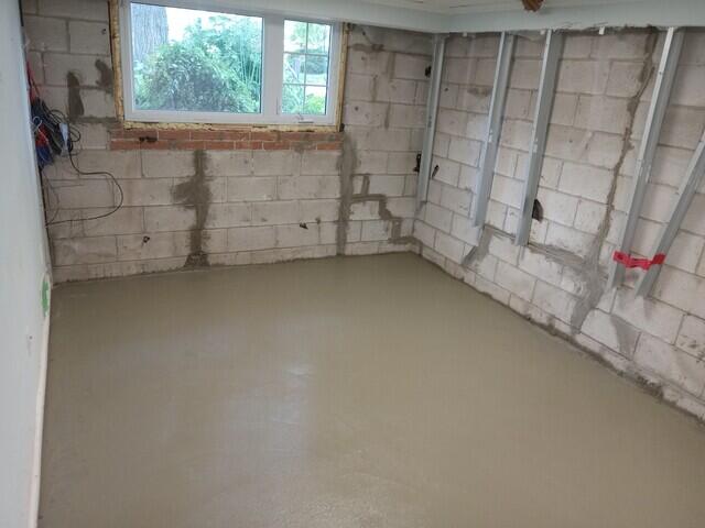 Slag removed and floor is re-concreted