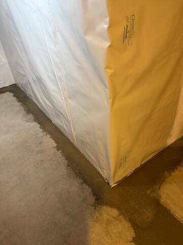 Basement waterproofing system is completed