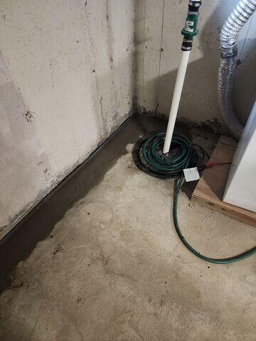 WaterGuard Cemented into Foundation