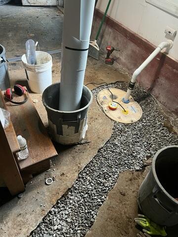 Feed Line Connected to Sump Pump