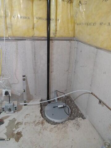 Sump liner installed