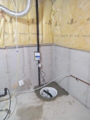 Pump and discharge line installed