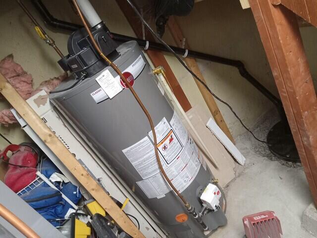 Sump under stairs.