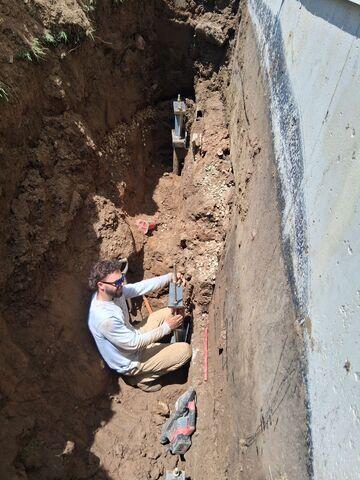 Helical Pier Installation in Progress