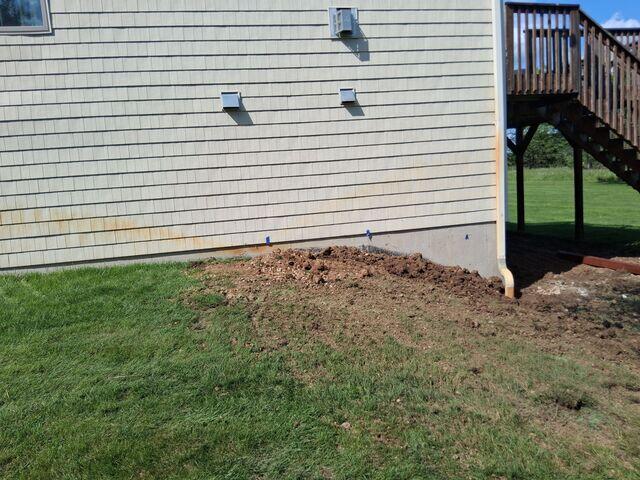 Exterior Wall After Pier Installation