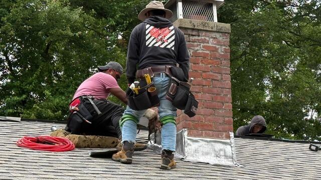 New Flashing Is Installed on the Chimney