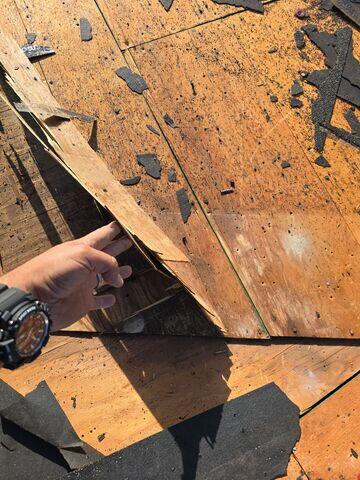 Damage to the decking.