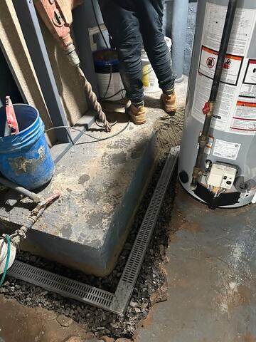 During TrenchDrain Install