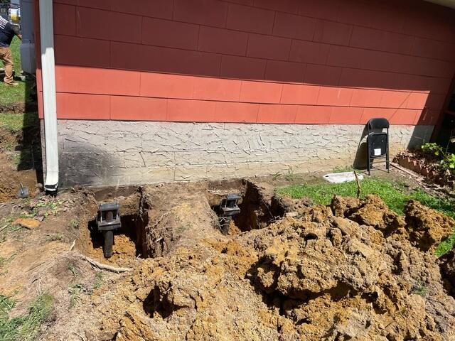 Excavation and helical pier installation begins`