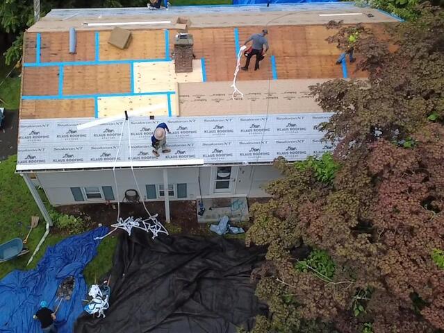 Underlayment Completed & Drip Edge Flashing Installed