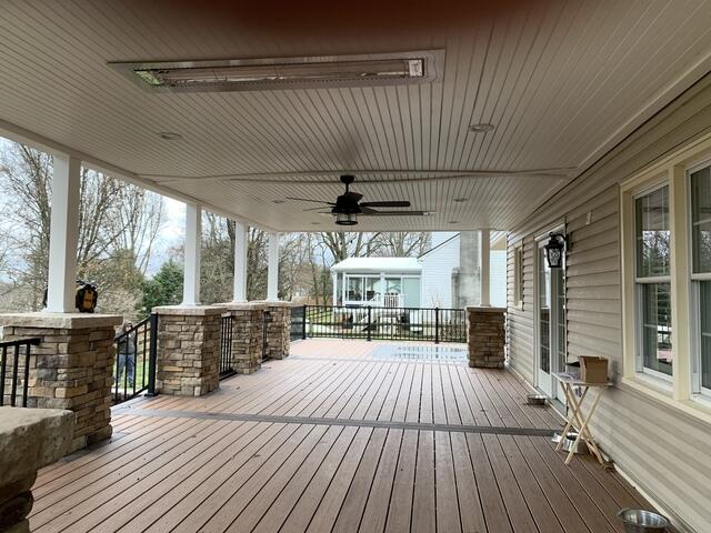 Across the Deck - Picture Frame Detail & Vinyl Ceiling