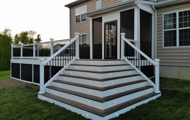 Custom Wrap-Around Stairs with Lighting