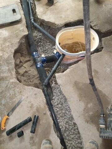 Triplesafe liner with discharge lines.