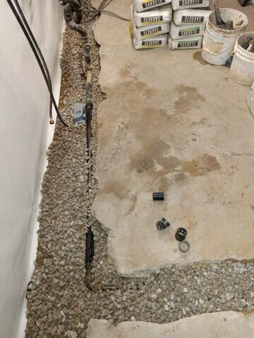 gravel added to trench