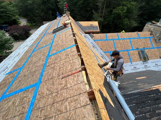 Seams Are Taped and Ice and Water Shield Is Installed