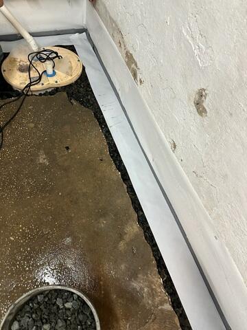 Sump Pump Installation Progress