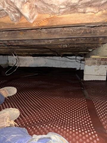Dimple Drainage Mat Installation Creates Water Channeling System - Winston-Salem, NC