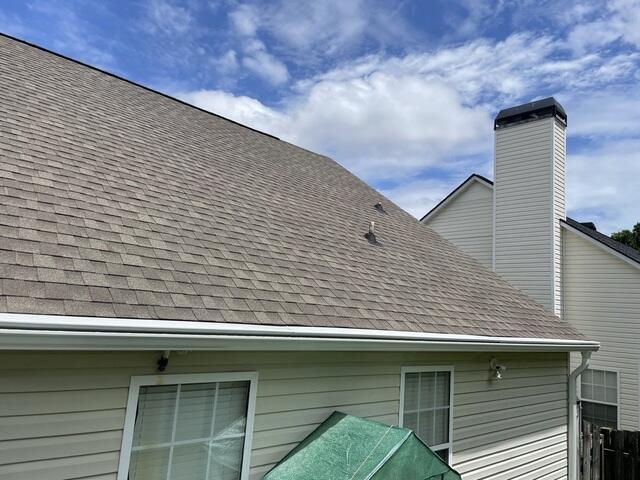 Gutter installed to rear of home