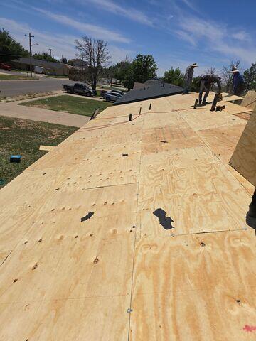 The roof decking replacement.