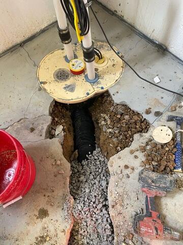 Step 3: Leading Water to Sump Pump