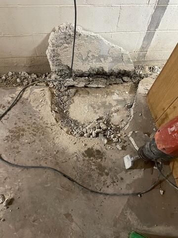 Excavation for the Sump Pump