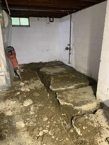 Wet and Damp Concrete Floor