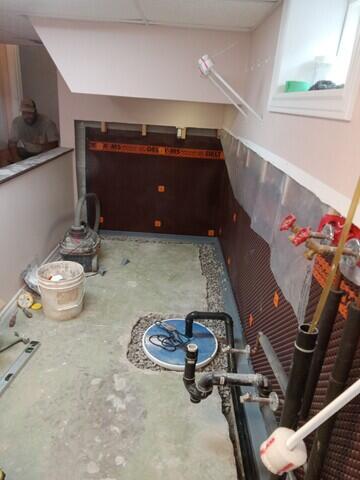 Sump liner installed