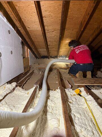 Cameron removing the old insulation