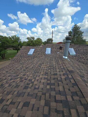 Finished Roof with installed Skylights.