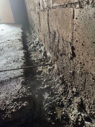 Visible water infiltration on walls