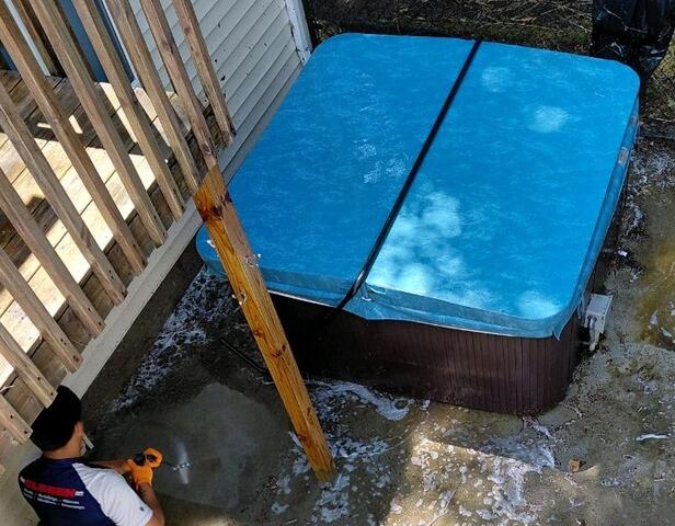 Hot tub cover after cleaning