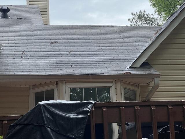 Damages section of gutter