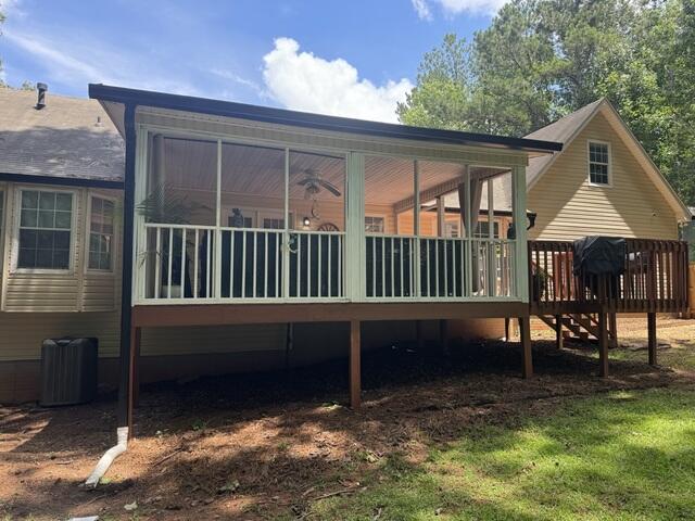 Gutter Shutter installed on back screened porch